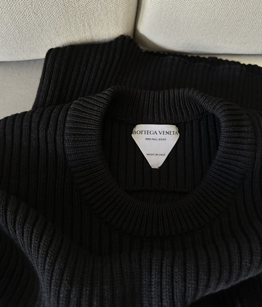 Bottega Veneta Runway Black Open-Back Knitted Wool-Blend Bottega Veneta Runway Black Open-Back Knitted Wool-Blend