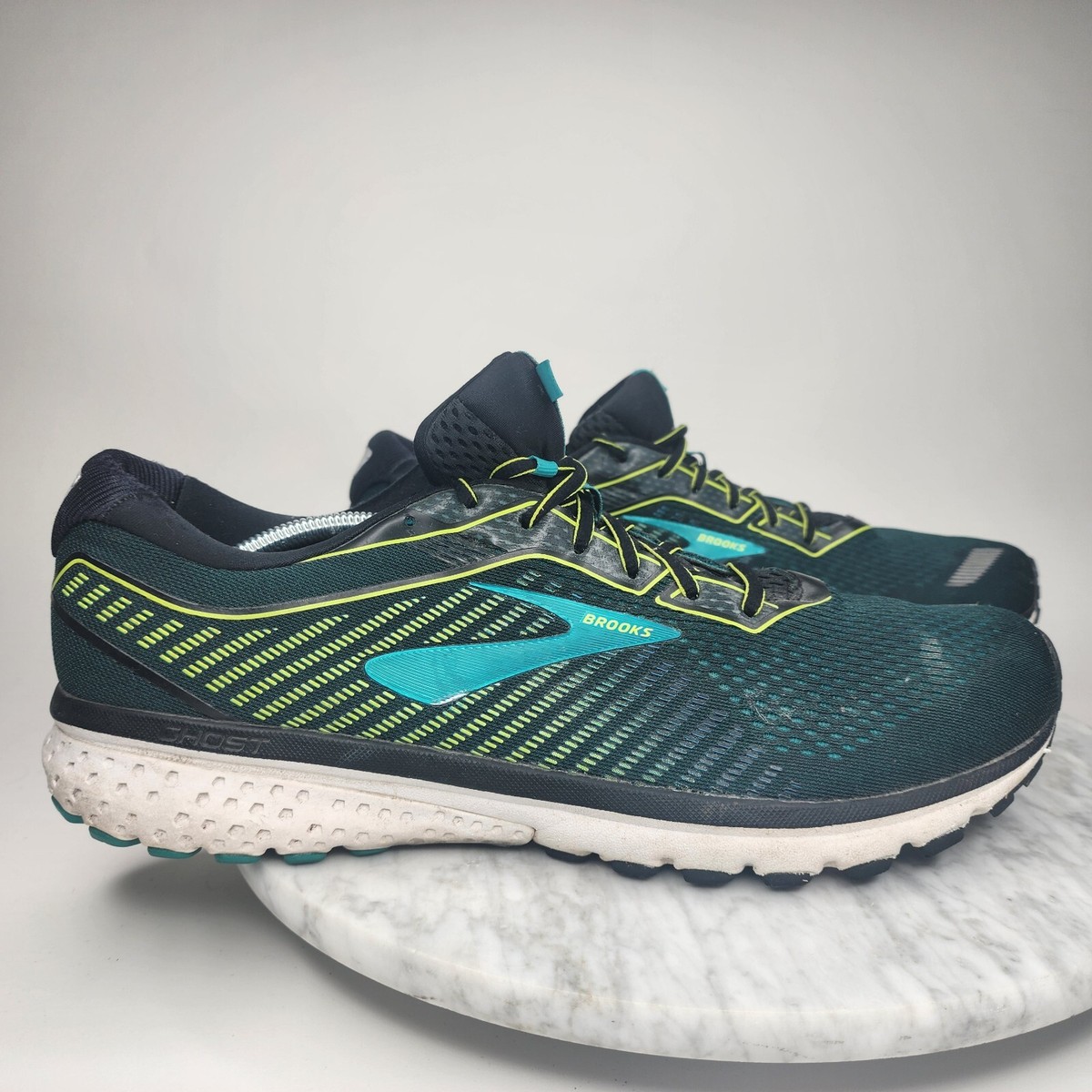 Brooks Ghost 12 Volt Mens Running Athletic Shoes Green Black 