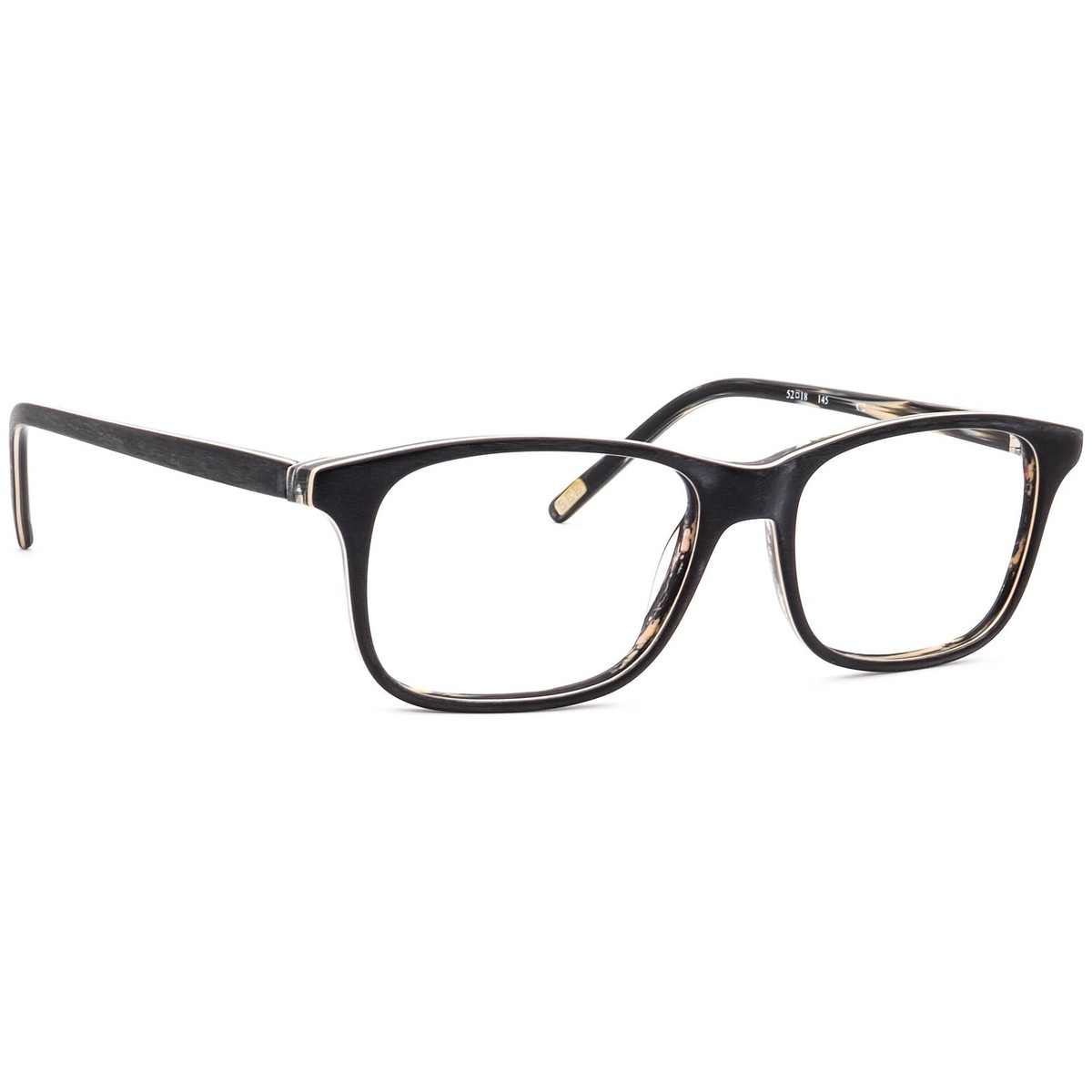 See Eyewear Eyeglasses 7215 C2 Ebony Wood Grain Square Frame Italy 52[]18  145