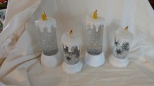 Set of 4 LED Water Winter Snow Flake Snow Glo...