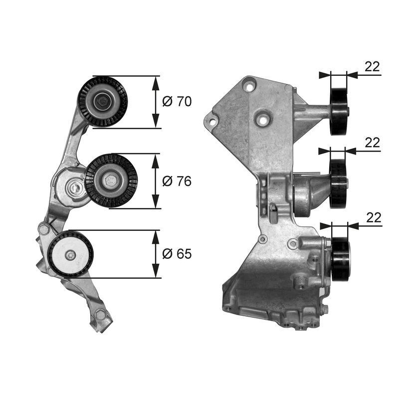 Fits GATES T38466 BELT TENSIONER V-RIBBED BELT - Image 13