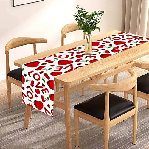 Valentine's Day Table Runner Tablecloth Dining Table Flag Home Party Xmas Decor - Picture 11 of 18