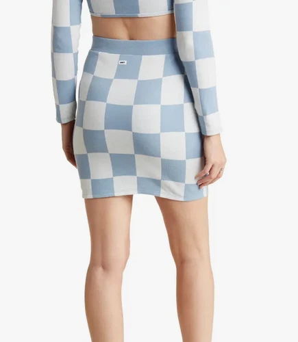 Minifalda ajustada para mujer Obey Lydia Seal Ice Checker talla S nueva con etiquetas Shepard Fairey Foto 2 de 4