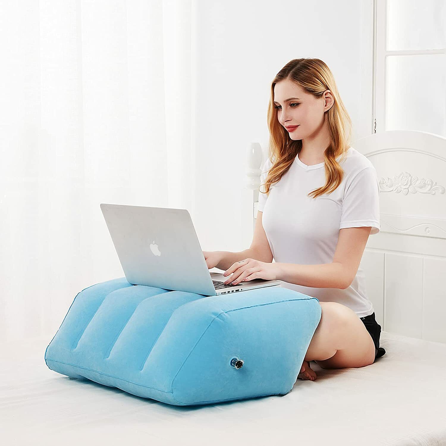 Inflatable Support Plus Elevated Leg Wedge Pillow Relieves Leg Hip Knee ...