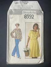 Simplicity 8352 Pattern Top Skirts Pants Size 12 Misses Vintage 1978