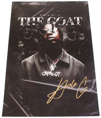 RAPPER POLO G SIGNED 'THE GOAT' 12x18 ALBUM COVER POSTER w/COA