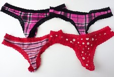 VTG 2011-2012 Victoria's Secret Cotton Lace Thong Panties Lot SMALL