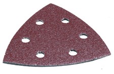 Image of Makita 94mm Delta Long Life Palm Sander Sanding Sheets Red 10pk 60G 80G 120G Mix