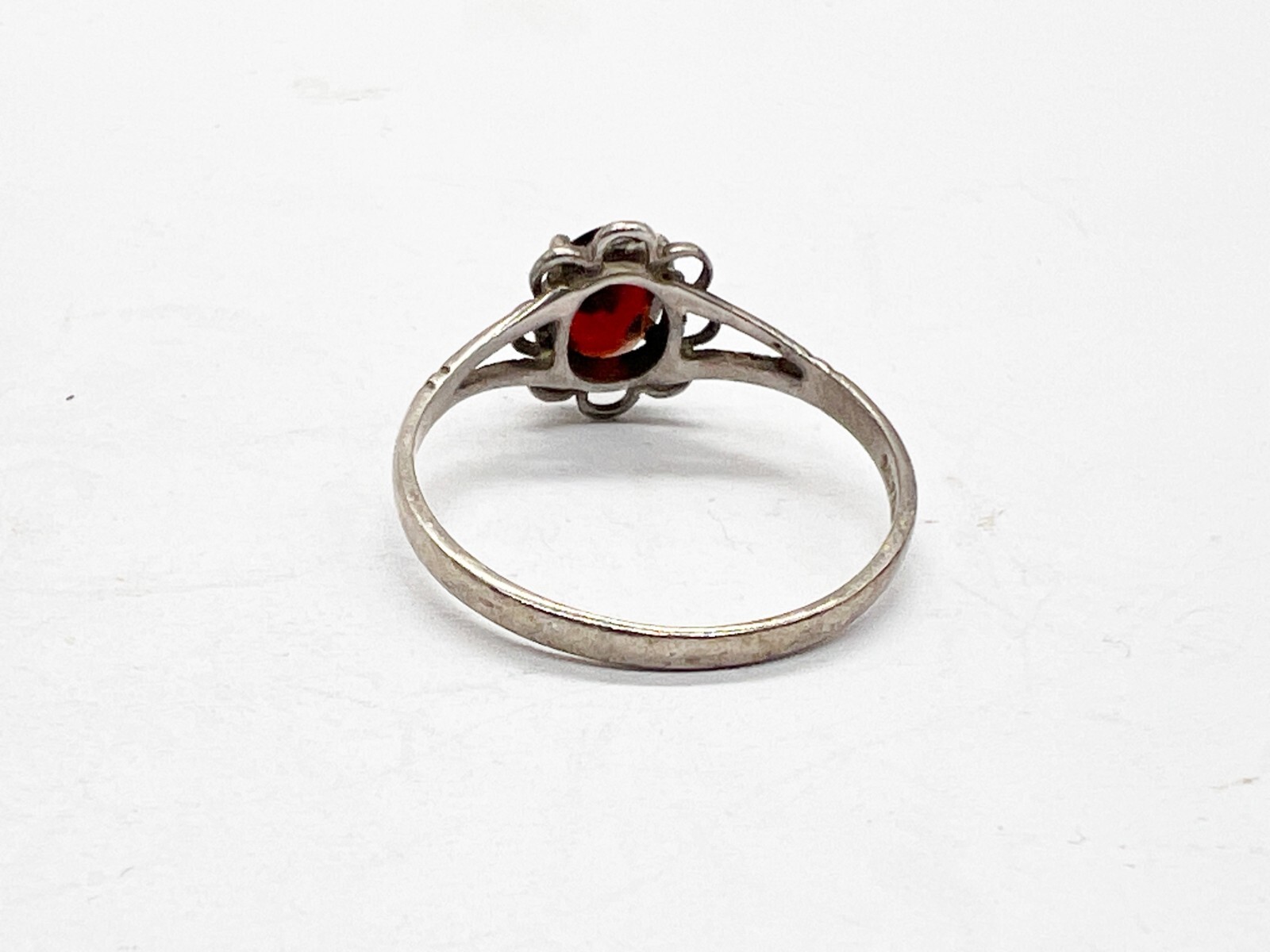 VINTAGE SOLID STERLING SILVER RUBY GARNET SOLITAI… - image 4