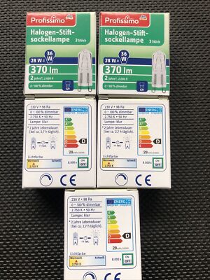 12x dm G9 28W für 230V Halogenlampen 370m 2750K Dimmbar 
