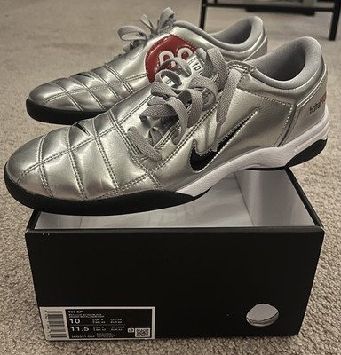 Nike T90 Total Ninety III Indoor Soccer Shoes Silver/Red, Size US 10