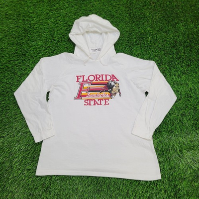 #ad #ad Vintage 1981 Florida State Hoodie Shirt Small 20x24 White FSU 80s Lightweight $36.00