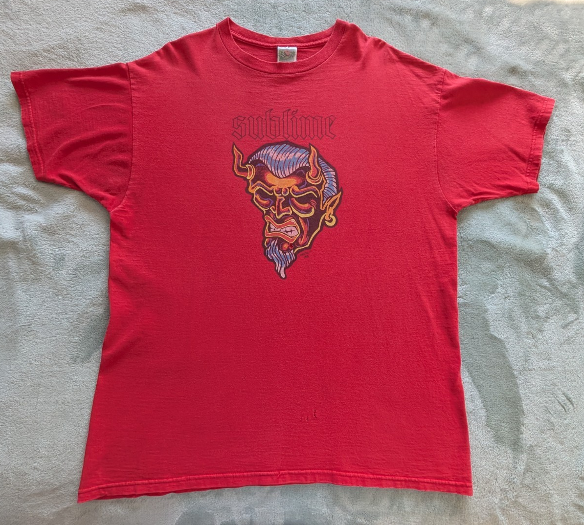 Vintage Sublime Devil Face Skunk Records T-Shirt Red XL 90s Reggae