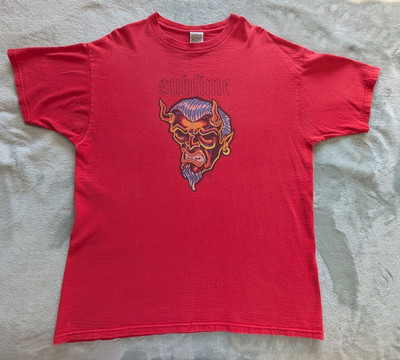 Vintage Sublime Devil Face Skunk Records T-Shirt Red XL 90s Reggae