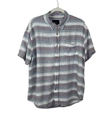 Rails Carson Striped Linen Blend Shirt Men s Sz L