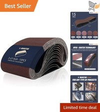 15 pcs Sanding Belts Aluminum Oxide 3x21 In Grits for Wood Metal Glass