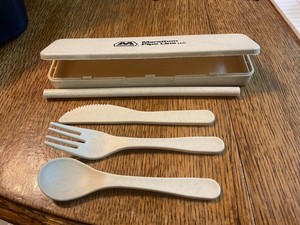 Vintage Marathon Pipe Line Advertising Case with Plastic Cutlery - Unique