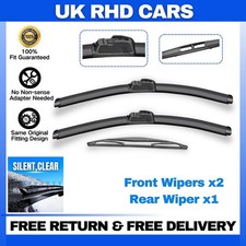Front and Rear Windscreen Wipers For Mitsubishi Grandis 2004-2010 28"22"12"