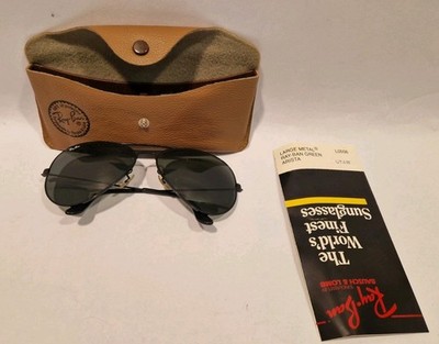 C9-CA RAY BAN ARISTA SONNENBRILLE SUNGLASSES METAL GREEN GRÜN ETUI