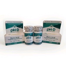 pH-D Feminine Health 600 mg Boric Acid Suppositories - 24 Count - Exp 02/2028