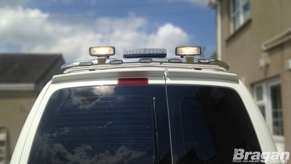 Heck DachträGer +Led +Flecken +Licht FüR Volkswagen Caddy 2015 - 2021 Edelstahl-image