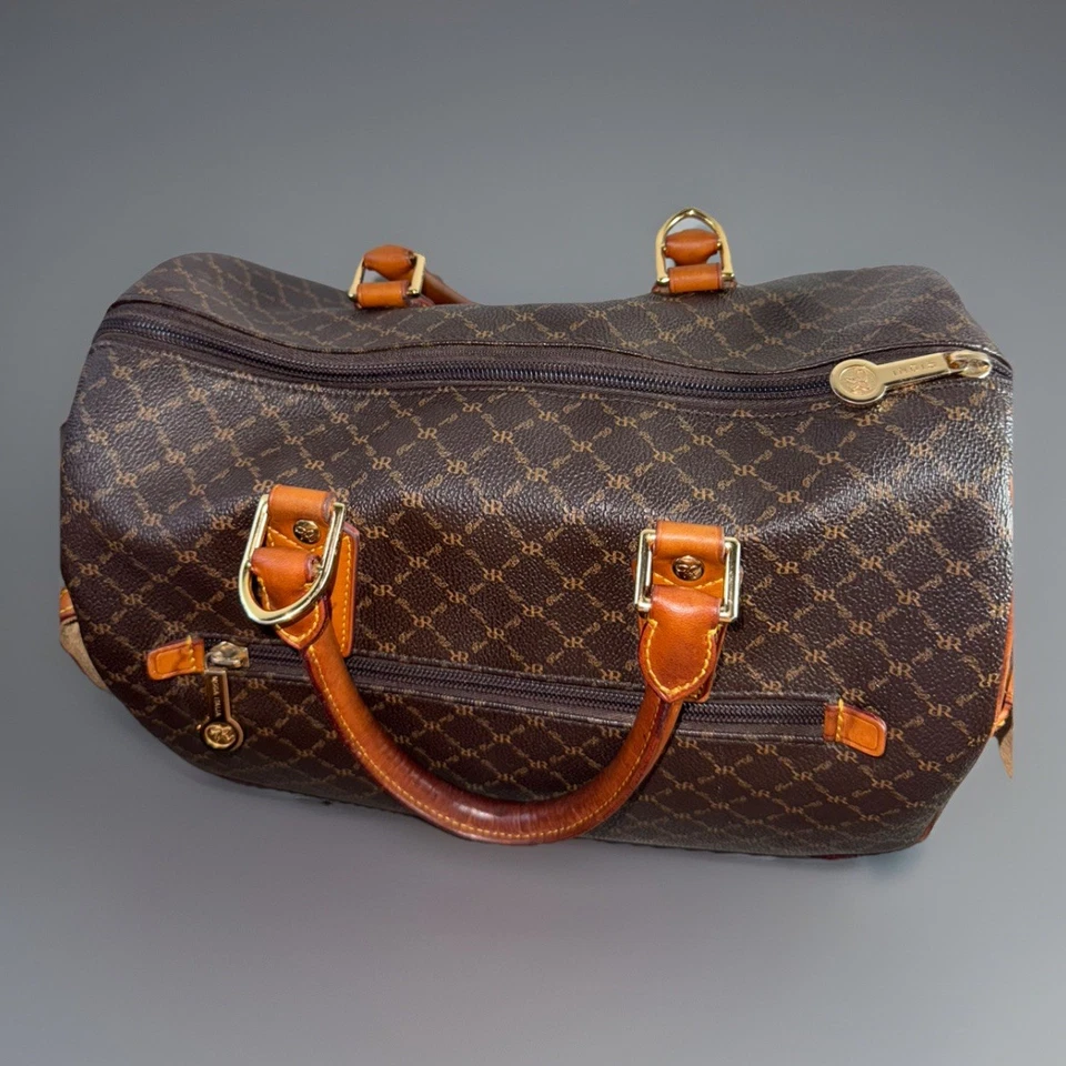 Rioni Moda Italia Monograma Asa Superior Cuero Marrón Puse con 2 Bolsillos a Presión Foto 2 de 4