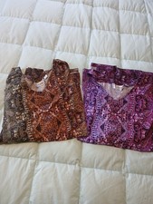 Lot of 2 tops by Linea by Louis DellO paisley...