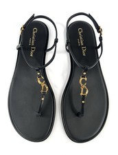 Dior C'est Dior Thong Sandals Christian Dior Logo CD Leather Flats Size EU 38