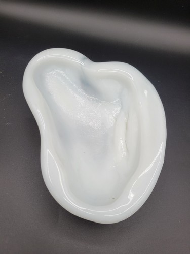Blenko White Milk Glass Bowl Ashtray Dish Freeform Amoeba Retro Atomic MCM Art - 第 1/6 張圖片