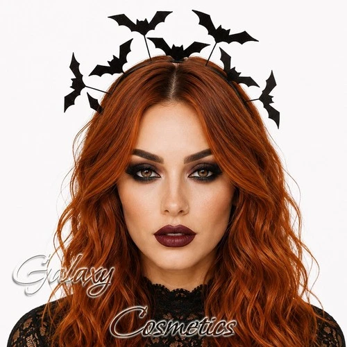 Halloween Black Glitter Bat Headband Sparkle Fancy Dress Gothic Hairband