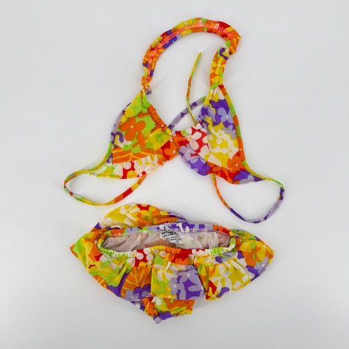 Vintage Republic Cellini Girls 3T Bikini Set Floral Ruffle Two Piece Swimsuit