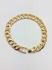 9ct Yellow Solid Gold Square Curb / Chaps Bracelet – 10.3mm – 9"