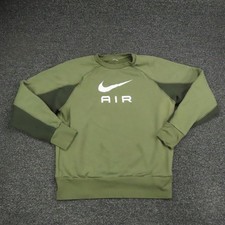 Nike Air Sweatshirt Mens Medium Green Crewneck Pullover DQ4205-222 Swoosh