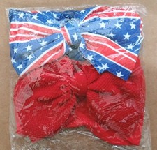 2 Pcs 4th of July Baby Headbands, Red Blue White Star Hair Accessories