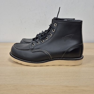 Red Wing 8130 Classic Moc Toe Black Chrome Leather Work Boots Uk 8.5 Usa 9.5