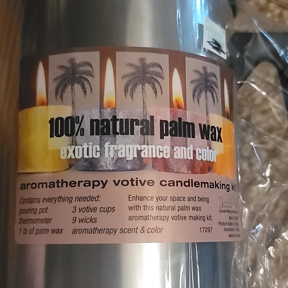 Aromatherapy Votive CANDLE MAKING KIT 100% Natural Palm Wax Exotic Color & Scent - Image 3 of 4