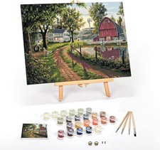 Ledgebay DIY Paint by Numbers Kit for Adults 12" x 16" Framed, The Road Home