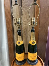Veuve Clicquot Ponsardin Yellow Label Brut Champagne  Bottle Lamps !! 2 Pc Set