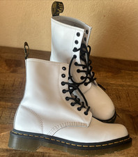 Dr Martens Combat Boots Patent Leather Women's Size 8 White