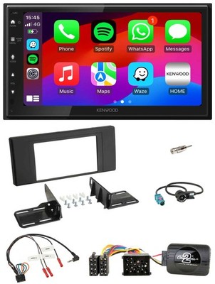 Kenwood Steering Wheel USB DAB 2DIN Bluetooth Car Stereo for BMW X5 2000-2003 17 Pin Nude