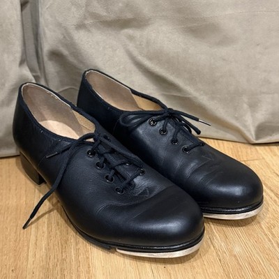 BLOCH Jazz Tap Shoes Black Leather Upper sole Lace up Size 7.5