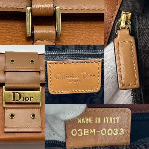 Christian Dior Street Chic Boston Tote Bag Handbag Leather Brown Free Shipping - Picture 10 of 10