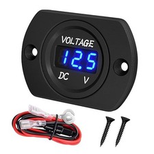 Battery Voltage Meter Waterproof DC 12V 24V LED Voltmeter Panel 12 Volt 24 Vo