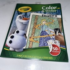 Crayola Frozen 2 Elsa/Anna/Olaf Color Sticker Activity Book 50 Stickers New