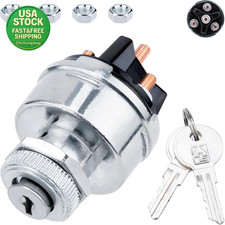 Universal Ignition Switch with Key 12V 4 Position Starter for Car Truck Tractor