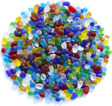 Sea Glass Stones - 0.55LB Colorful Frosted Glass Pebbles Gemstones - Perfect for