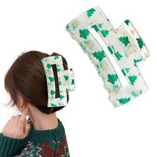 Hair Claw Clips for Women and Girls - French Exquisite Design Christmas Tree
