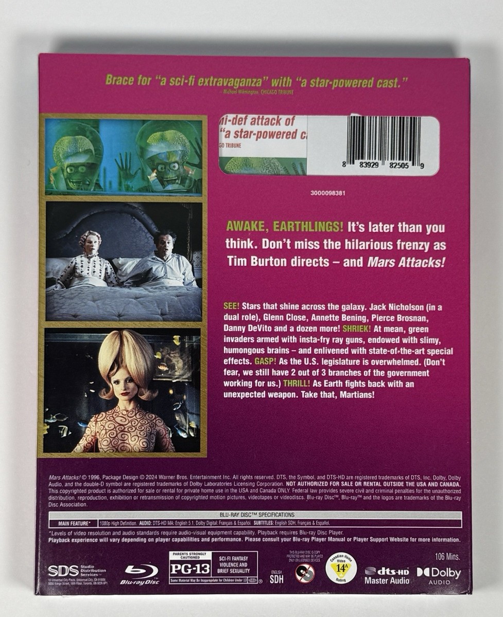 Mars Attacks! (Blu-Ray, 1997) with rare OOP slipcover | eBay