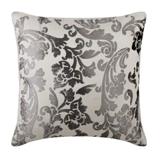 Paloma Grey Throw Pillow Cover, 16"x16" Velvet Cushion-Paloma Grey Floral
