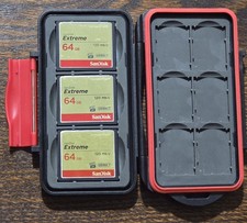 Lot of 3 - 64GB SanDisk Extreme Compact Flash Memory Cards with case